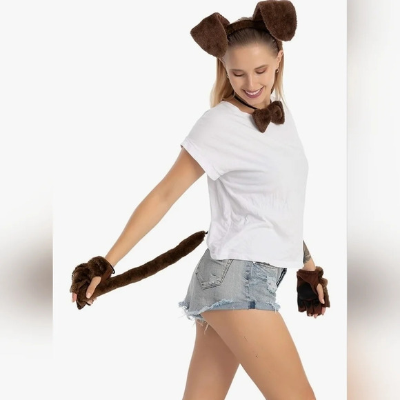 Dog Puppy Halloween Costume Ears Tail Paws Accessories - Picture 3 of 7